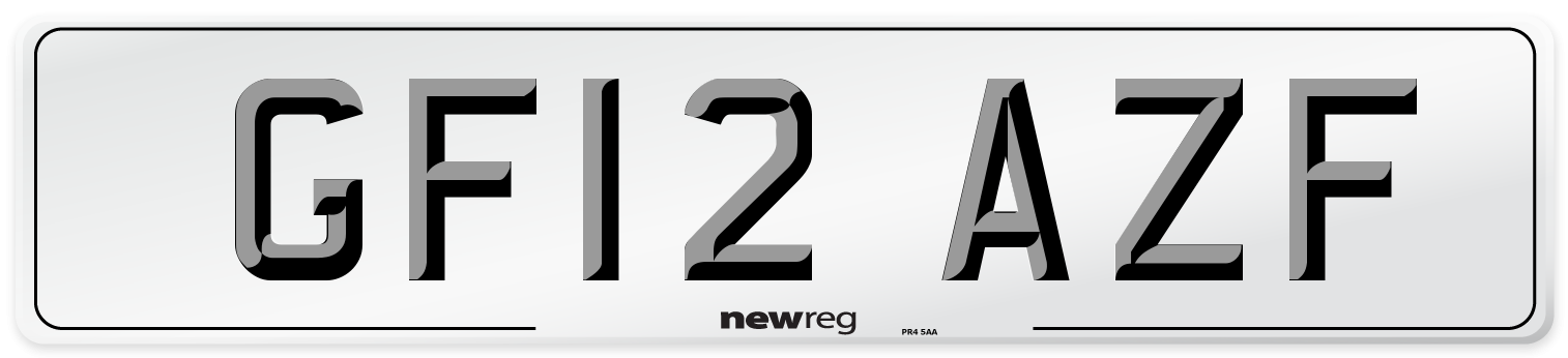 GF12 AZF Number Plate from New Reg